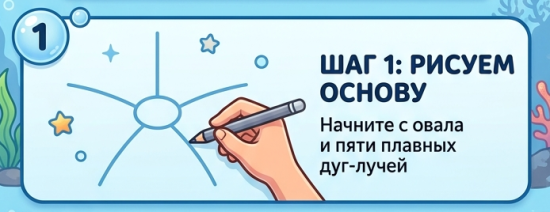 Как нарисовать морскую звезду: простая инструкция для начинающих художников — изображение 1
