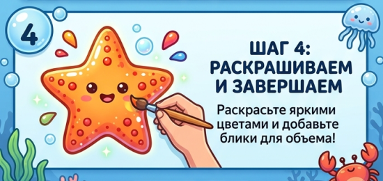 Как нарисовать морскую звезду: простая инструкция для начинающих художников — изображение 4