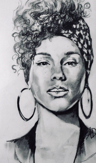 Видео урок. Портрет Alicia Keys — изображение 1