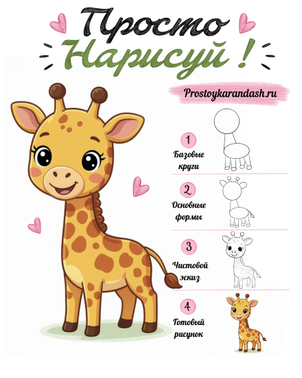 Как нарисовать жирафа — изображение 1