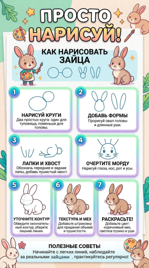 Как нарисовать зайца: пошаговое руководство для начинающих — изображение 2