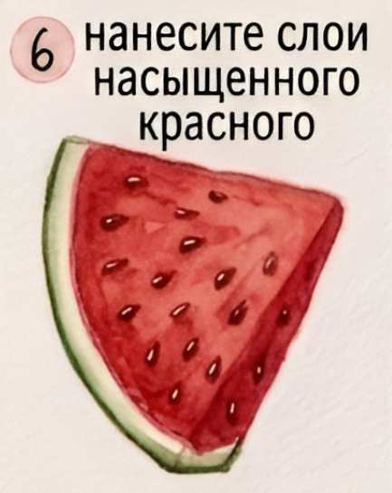 Как нарисовать арбуз акварелью — изображение 7