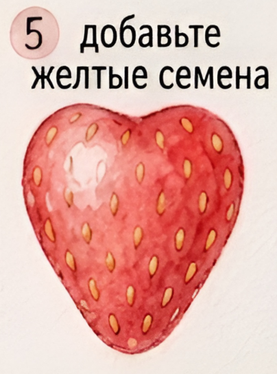 Как нарисовать клубнику акварелью — изображение 6