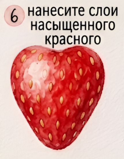 Как нарисовать клубнику акварелью — изображение 7