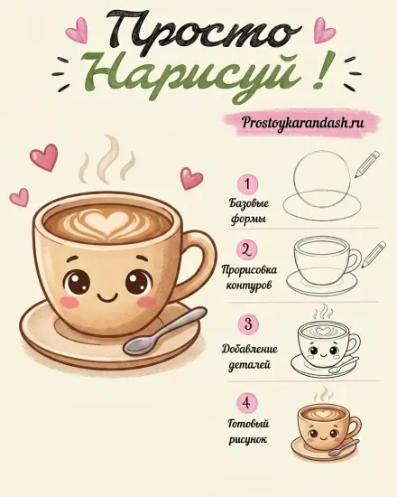 Как нарисовать чашку кофе — изображение 6
