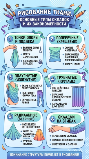 Рисование ткани: как передать фактуру, складки и объём — изображение 2