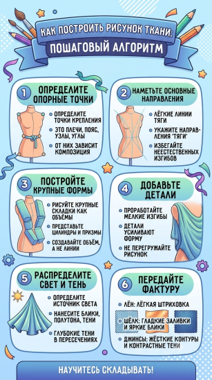 Рисование ткани: как передать фактуру, складки и объём — изображение 3