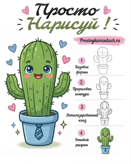 Как нарисовать кактус — изображение 6