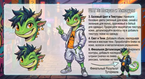 Стильный ящер-геккон в аниме-стиле — изображение 4