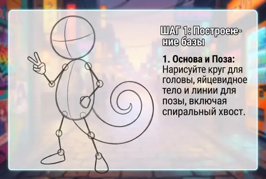 Стильный ящер-геккон в аниме-стиле — изображение 2