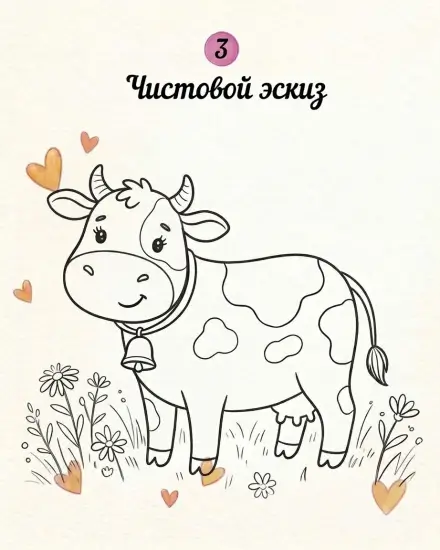 Как нарисовать корову: простой и понятный мастер‑класс для начинающих и детей — изображение 4