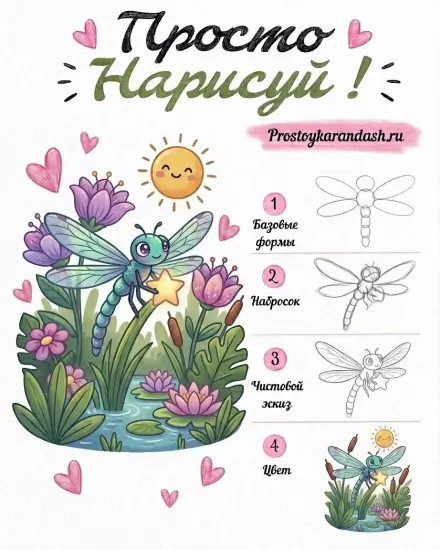 Как нарисовать стрекозу — изображение 6